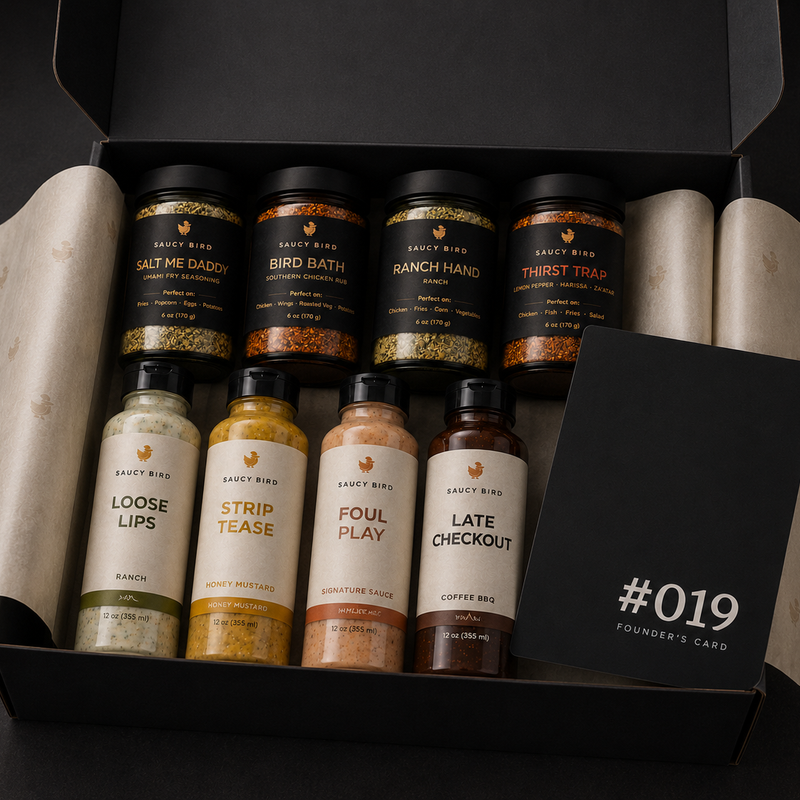 The House — three sauces and two rubs every 60 days